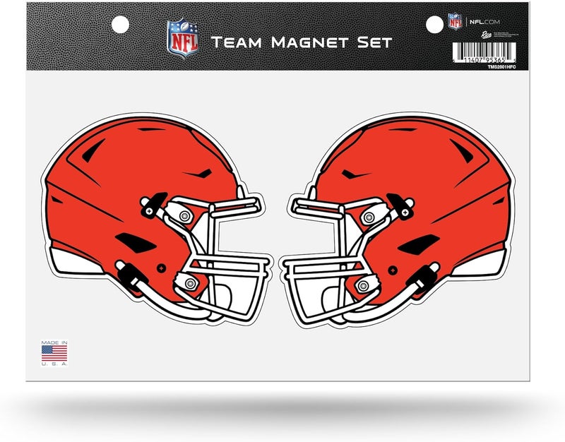 NFL Football Cleveland Browns Dueling Helmets Team Magnet Set 8.5" x 11" - Regrigerator, Office, Kitchen